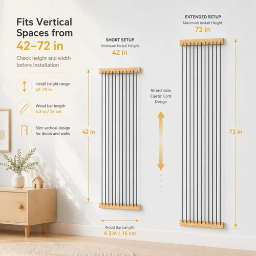 Miniatura 2 de Organizador de madera para almacenamiento de animales de peluche, para habitación de niños, lindo y duradero para pared o puerta, longitud Negro