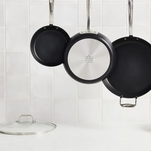 Miniatura 11 de All-Clad HA1 Expert - Utensilios de cocina, antiadherentes de 2 piezas con tapas, 10 y 12 pulgadas