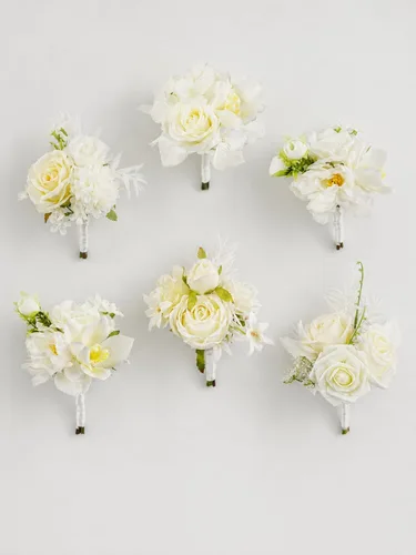 Miniatura 11 de Rinlong 6 centros de mesa de flores surtidos para bodas, mesas de otoño, centro de mesa, ramos de dama de honor de color naranja quemado, estante