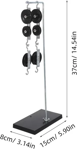Miniatura 2 de iplusmile Juego de bloques de polea – 5 poleas con soporte y cuerda – Demuestra poleas fijas y móviles, enseña ventaja mecánica – Kit de laboratorio