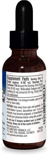 Miniatura 2 de Planetary Herbals Suplemento de hierbas de aceite de orégano, 5 onzas líquidas