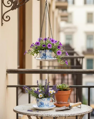 Miniatura 5 de TEATALK Macetas colgantes para plantas de interior, maceta colgante de 6.3 pulgadas con cadena, cestas colgantes para plantas al aire libre, macetas