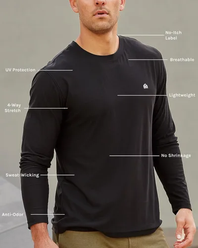 Miniatura 2 de Camisa deportiva de manga larga para hombre S - 4XL Dri Fit Performance Workout Shirt