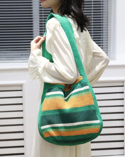 Miniatura 70 de ENBEI Bolsos de hombro para mujer Bolsos de ganchillo Bolso de punto grande Bolso de mano estético para la escuela lindo Bolsas de mano Bolsa