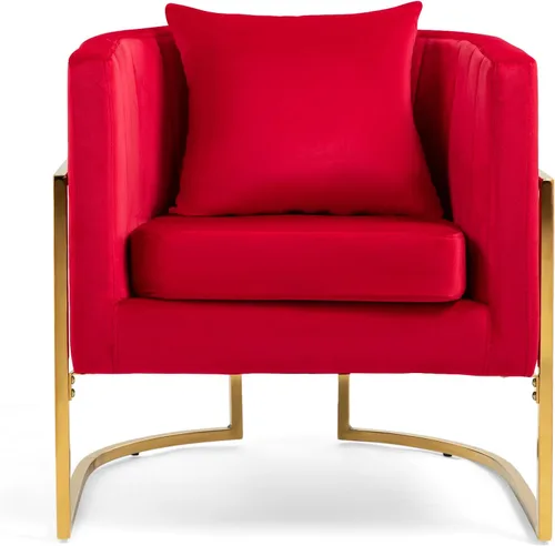 Miniatura 8 de Silla de Acento Moderna de Terciopelo, Sillón Tapizado Tipo Barril de Mediados de Siglo con Almohada para Sala de Estar, Cómoda Silla Individual