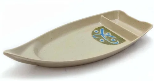 Miniatura 7 de JapanBargain Paquete de 2 platos de sushi con divisor, plato de sashimi japonés de 10 pulgadas, bandeja de aperitivos para salsa de soja, wasabi
