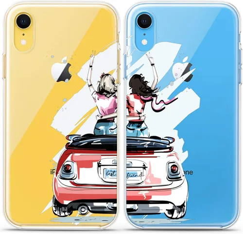 Miniatura 7 de Fundas a juego para parejas compatibles con iPhone 16 15 14 13 12 11 Pro Max Mini Xs X 6s 8 Plus 7+ Xr 10 SE 5 Best Friend Girly Traveling - Funda