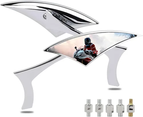 Miniatura 9 de LKV Espejos para Motocicleta - Espejos Retrovisores Universales de 8 mm y 10 mm, Vista Trasera Lateral, Ajustables 360 Grados, para Manillar Harley