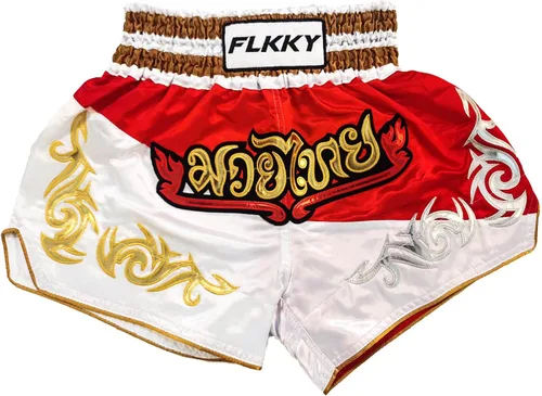 FLKKY Muay Thai - Pantalones cortos de boxeo para hombres y mujeres de alta calidad para entrenamiento de artes marciales gimnasio boxeo pantalones