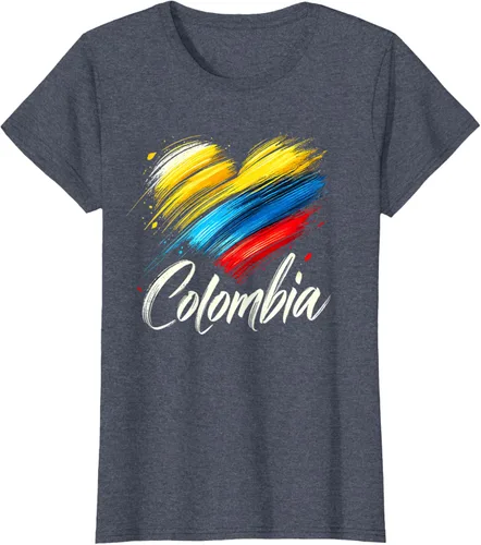 Miniatura 16 de Camiseta de orgullo colombiano con corazón de la bandera de Colombia