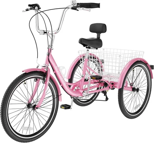 Miniatura 9 de LILYPELLE Adult Tricycle 7 Speed, 3 Wheel Bike Adult, 20/24/26 inch Wheels Cruiser Bikes with Cargo Basket for Seniors, Women, Men