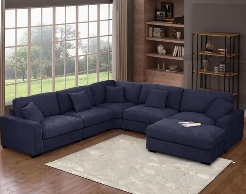 Miniatura 11 de Sofá modular Cloud de 212 pulgadas con tumbona grande, profundo y cómodo, sofás seccionales en forma de L de gran tamaño para sala de estar, Blanco