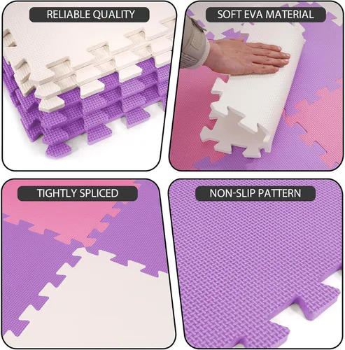 Miniatura 6 de BalanceFrom Foam Floor Tiles for Kids - Non-Toxic Comfortable Baby Play Mat and Interlocking Foam Tiles for Crawling & Development, Soft Play Mat