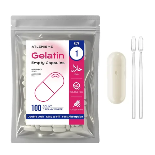 Miniatura 9 de Cápsulas de gelatina vacías tamaño 1 (100 unidades) – Cápsulas de gel para relleno de bricolaje con 2 cucharas de micro laboratorio