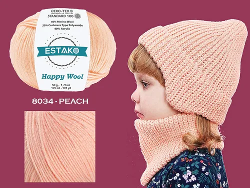 Miniatura 5 de Estako Happy Wool (paquete de 2 madejas) 40% lana merino 20% cachemira tipo poliamida 40% acrílico peso fingering hilo suave para tejer y crochet