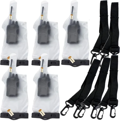 Miniatura 10 de Lsgoodcare 2 fundas portátiles de radio bidireccional, impermeable, a prueba de lluvia, compatibles con Motorola Kenwood Midland UV-3R UV-5R PX-888