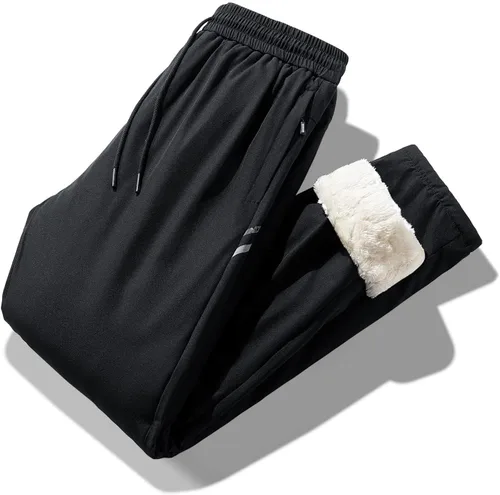 Miniatura 9 de Pantalones deportivos casuales con cordón para hombre, cintura elástica, a prueba de viento, pantalones de algodón cálido, ajuste regular
