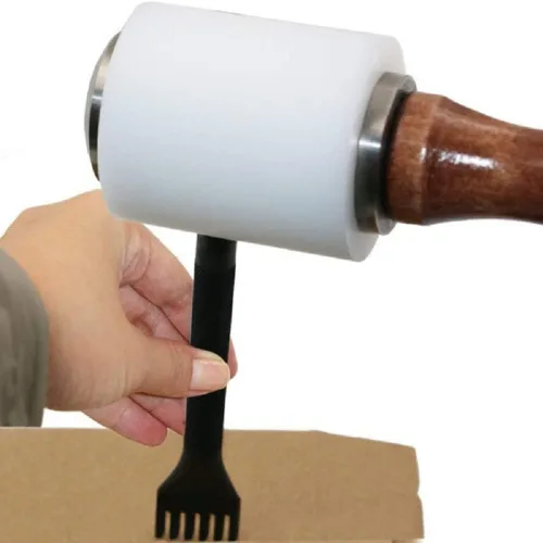 Miniatura 6 de Martillo de tallado de cuero de 8 pulgadas, martillo de nailon con mango de madera, mazo de tallado para manualidades, estampado y costura