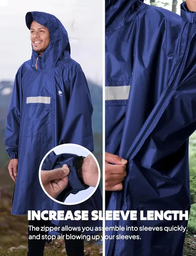 Miniatura 101 de ANYOO Poncho de lluvia con capucha para adultos, impermeable, ligero, para hombres y mujeres, chaqueta de lluvia reutilizable para emergencias al