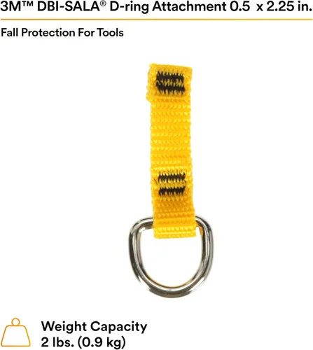 Miniatura 2 de 3M DBI-SALA Protección contra caídas para herramientas, 1500003, punto de fijación con un solo anillo en D, 05 x 225 pulgadas, en un extremo