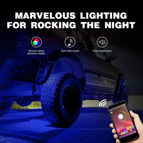Miniatura 3 de Nilight Kit de luces LED RGB (4 cápsulas) y kit de arnés de cableado de barra de luz LED NI-WA 06