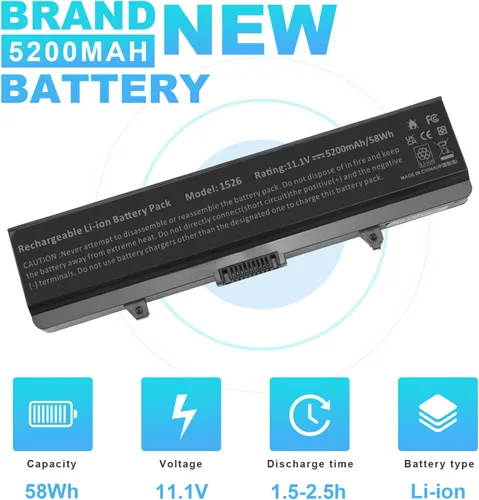 Miniatura 5 de Fancy Buying - Batería para portátil Dell Inspiron 1526, 1525, 1545, 1546, 1750 y 1440 compatible con P/N X284G, M911, M911G, GW240, RN873, K450N