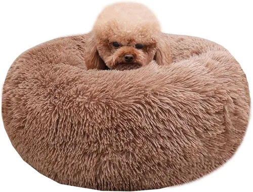 Miniatura 19 de Cama redonda de felpa suave moderna para gatos o perros pequeños, cama para perros o gatos de tamaño mini o mediano, auto-calentable, otoño, Café