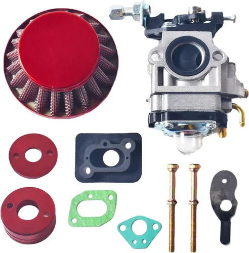 Miniatura 8 de Kit de mejora de carburador de 15 mm, filtro de aire, colector, tubo de entrada, pila de aleación para scooter de gasolina de 2 tiempos de 33 cc 43