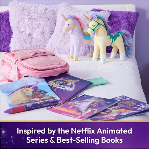 Miniatura 6 de Unicorn Academy Peluche Oficial de Leaf, Animal de Peluche de Unicornio, Juguetes para Niñas de 1 Año en Adelante, Amarillo, 15