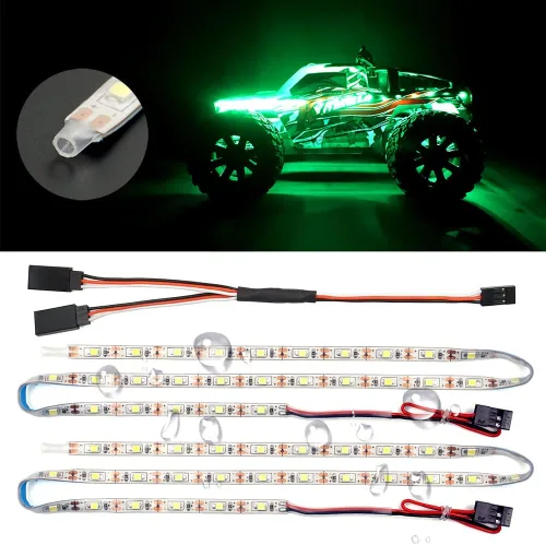 Miniatura 11 de Tiras de luz LED impermeables para autos RC, camiones, aviones, barcos, drones, ala fija, modelo de ala AR, luz de resplandor inferior (amarillo)
