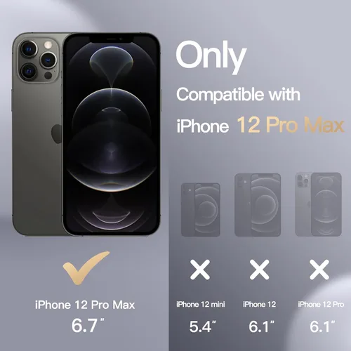 Miniatura 2 de JETech Funda de silicona para iPhone 12 Pro Max de 6.7 pulgadas, suave al tacto, funda protectora de cuerpo completo, a prueba de golpes con forro