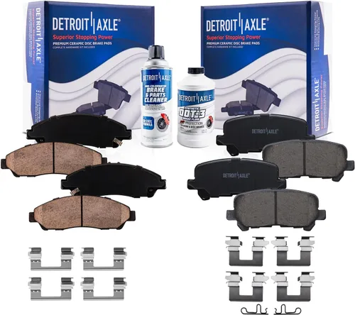 Miniatura 24 de Detroit Axle - Pastillas de freno traseras para Honda Odyssey 2011-2017 Pilot 2007-2013 MDX 2010-2013 ZDX 2010-2013 Pastillas de freno de cerámica