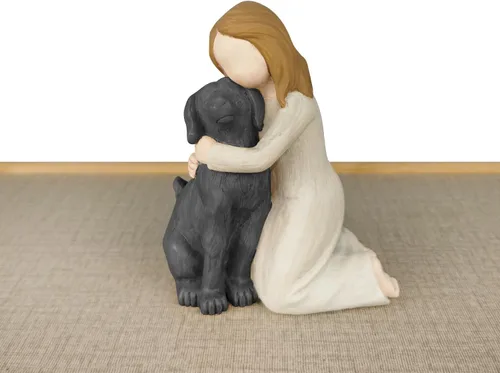 Miniatura 2 de Figuras de ángel de perro negro, memoriales de amistad de perro ángel para amantes de las mascotas