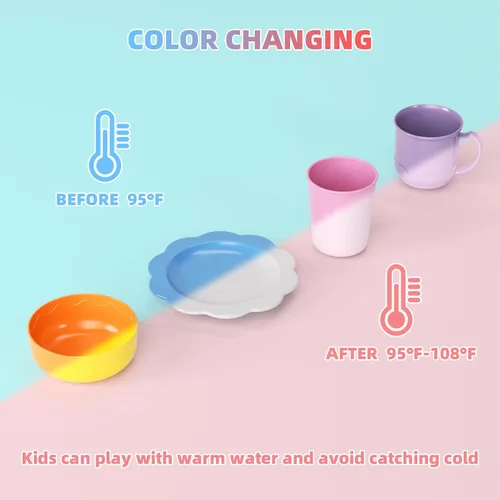 Miniatura 3 de Doloowee - Juguetes de fregadero de cocina con cambio de color, juguete de lavavajillas eléctrico para jugar con agua corriente para niños de 3 a 5