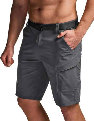 CQR - Pantalones cortos tipo cargo de senderismo para hombre, de secado rápido, elásticos, tácticos para exteriores, ligeros, para campamento, golf,