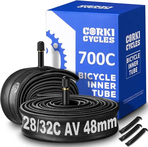 Miniatura 15 de Tubo interior de repuesto para neumático de bicicleta 700c para bicicleta de carretera de 28 pulgadas, repuesto de caucho butílico resistente