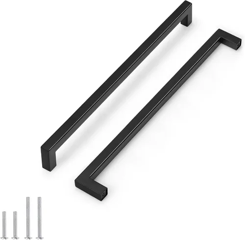 Miniatura 38 de Probrico - Tiradores cuadrados de acero inoxidable para puerta de armario o cajón, color negro, 0.5 pulgadas de ancho