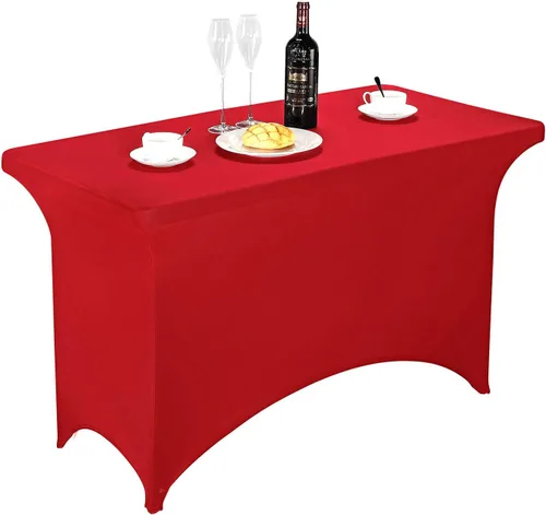 Miniatura 90 de LZY Cubierta de Mesa Elástica Ajustable de Spandex para Mesa Plegable de 6 pies, 4 pies o 8 pies, Mantel de Cóctel Rectangular, Perfecto para Champn