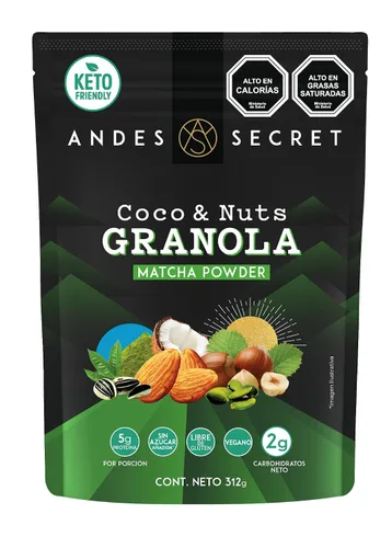 Miniatura 6 de Andes Secret Granola de cacao - Almendras, avellanas - Granola keto alta en proteínas sin azúcar, granos y gluten - 11 oz (1 paquete)