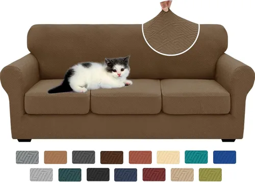 Miniatura 82 de XINEAGE - Fundas para sofá de 3 piezas, para sofá de 2 cojines extragrandes, funda súper elástica para sofá de 2 asientos, funda universal para sofá