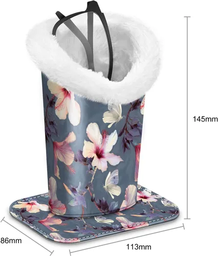 Miniatura 99 de Fintie Soporte para anteojos forrado de felpa con base magnética, estuche de cuero vegano prémium para lentes