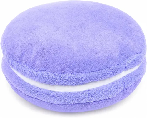 Miniatura 13 de Almohada decorativa redonda de plush con forma de macarrón ChezMax, de 14.5 pulgadas