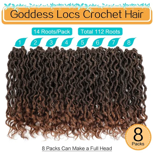 Miniatura 2 de Karida Goddess Locs - Cabello de ganchillo de 10 pulgadas, 8 paquetes de cabello de ganchillo mejorado para mujeres negras, rastas sintéticas de T30#