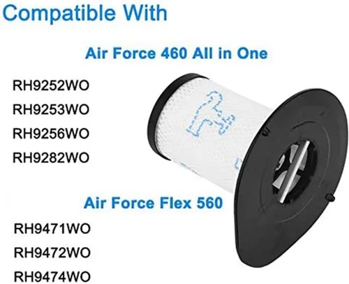 Miniatura 3 de 2 filtros compatibles con Rowenta Air Force 460 todo en uno RH92Xx compatible con aspiradora Air Force Flex 560 RH94Xx, piezas ZR009002