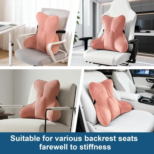 Miniatura 6 de Almohada de apoyo lumbar para alivio del dolor de espalda baja – Cojín lumbar ergonómico multifuncional, almohada de lectura para silla de oficina