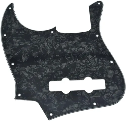 Miniatura 10 de KAISH Lefty 4 cuerdas J Bass estilo Golpeador zurdo Bass Pick Guard Scrach Plate para USA/México Jazz J Bass Negro 3 capas