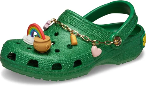 Crocs Zuecos clásicos unisex para adultos con dijes de la suerte Verde Kelly