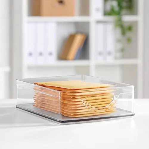 Miniatura 6 de iDesign contenedor apilable para despensa con asas para gabinetes o nevera, transparente, fabricado en EE. UU