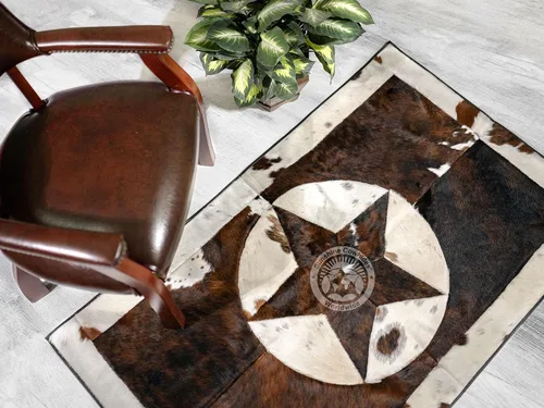 Miniatura 8 de Sunshine Cowhides Alfombra de piel de vaca blanca palomino 100% genuina, color beige, alfombra de estilo moderno de piel de animal y alfombra
