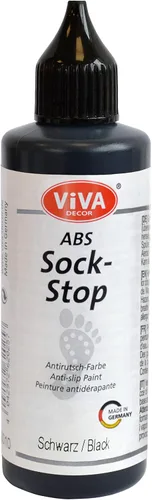 Viva Decor ABS Sock Stop (2.77 onzas líquidas, negro) – Pintura de tela para calcetines antideslizantes, tapetes de baño y más – sin látex, a base